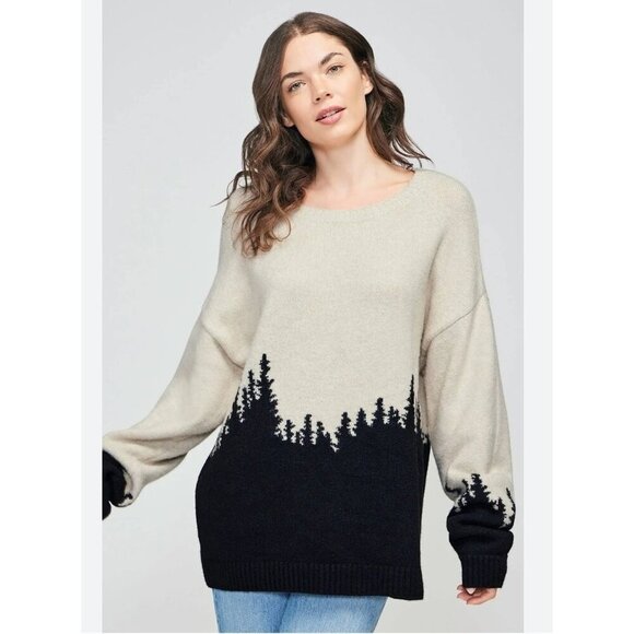 Wildfox Couture Horizon Daytrip Forest Chunky Knit Oversized Pullover Sweater S - Picture 1 of 11